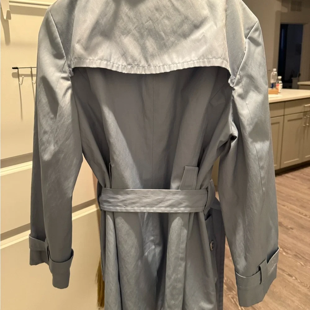 Calvin Klein Light Gray Double-Breasted Trench Coat - Picture 8 of 12